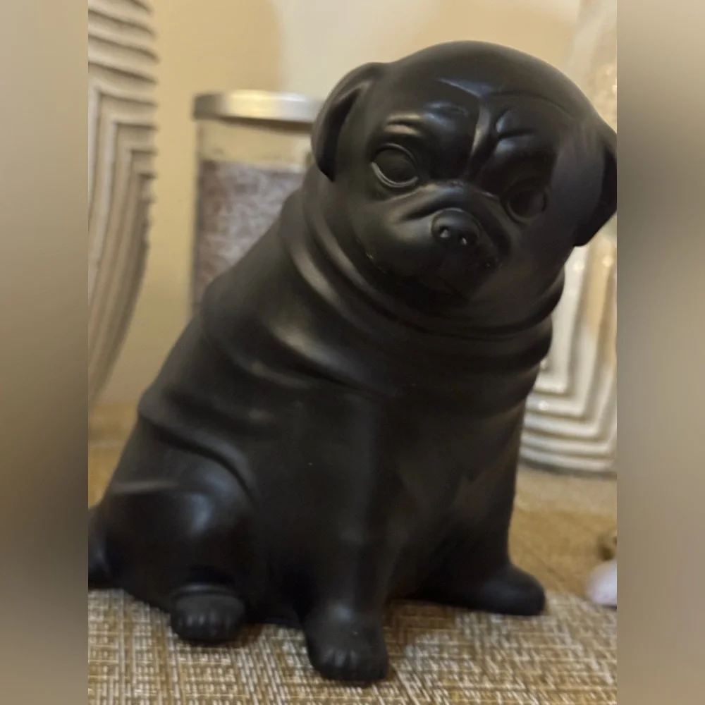 Z Gallerie PUG BOOK END SET OF 2 dogs black and white gallery
